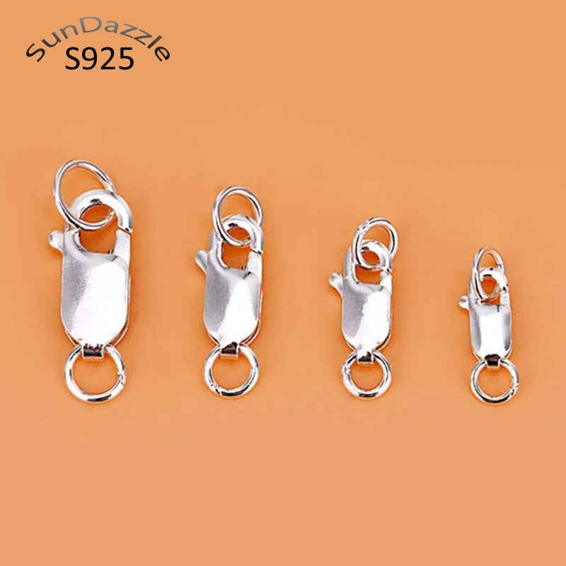 Lobster Clasp Silver - Настоящий, чистый, цельный замок-карабин из стерлингового